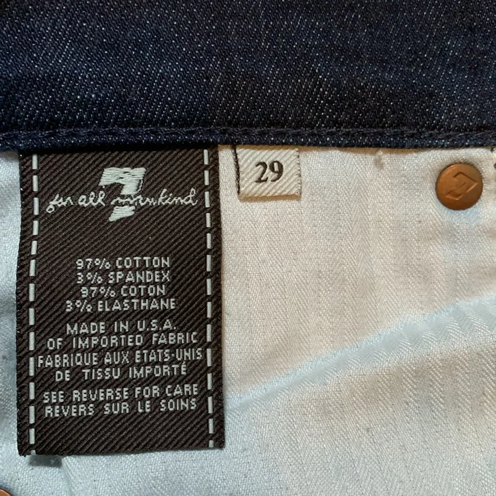 7 for All Mankind 7FAM Dojo Crop Jeans, Dark Wash Denim, Wide Leg, Size 29 - Picture 12 of 16